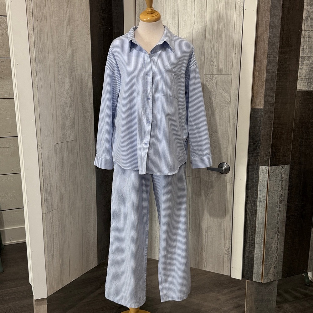 Kuwalla Blue and White Striped Shirt & pant set
